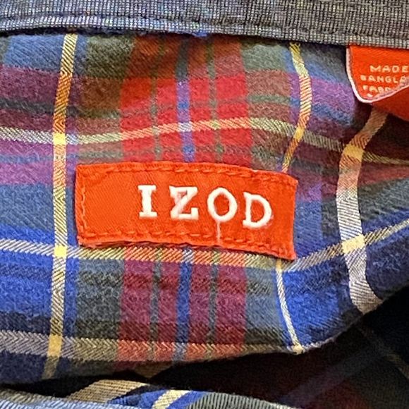 IZOD Heritage Tartan Red/Blue/Green/White Plaid Long Sleeve Button Down Men’s XL - Picture 8 of 12